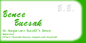 bence bucsak business card